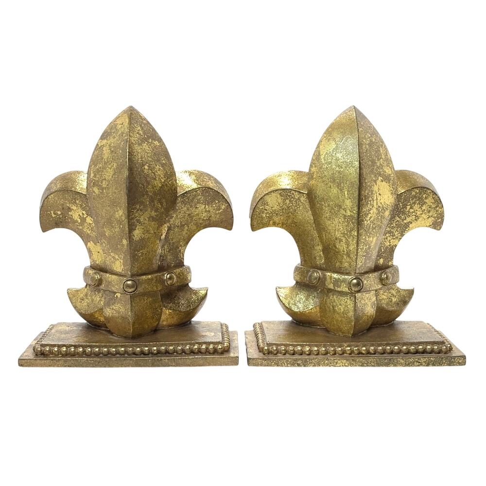 Fleur De Lis Pair Of Bookends 1995 CBK Ltd 7 Inches Tall Vintaged